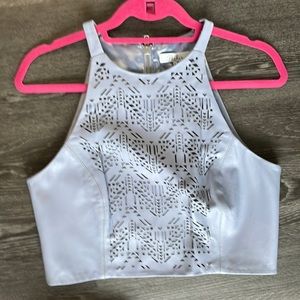 Parker leather crop top